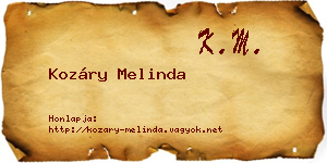 Kozáry Melinda névjegykártya