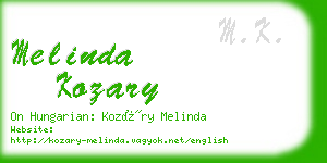 melinda kozary business card